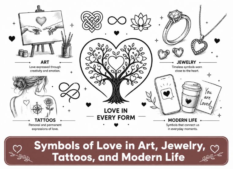 Symbols of Love in Art, Jewelry, Tattoos, and Modern Life